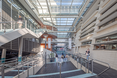 Vue intérieure du campus Pasteur à Rouen